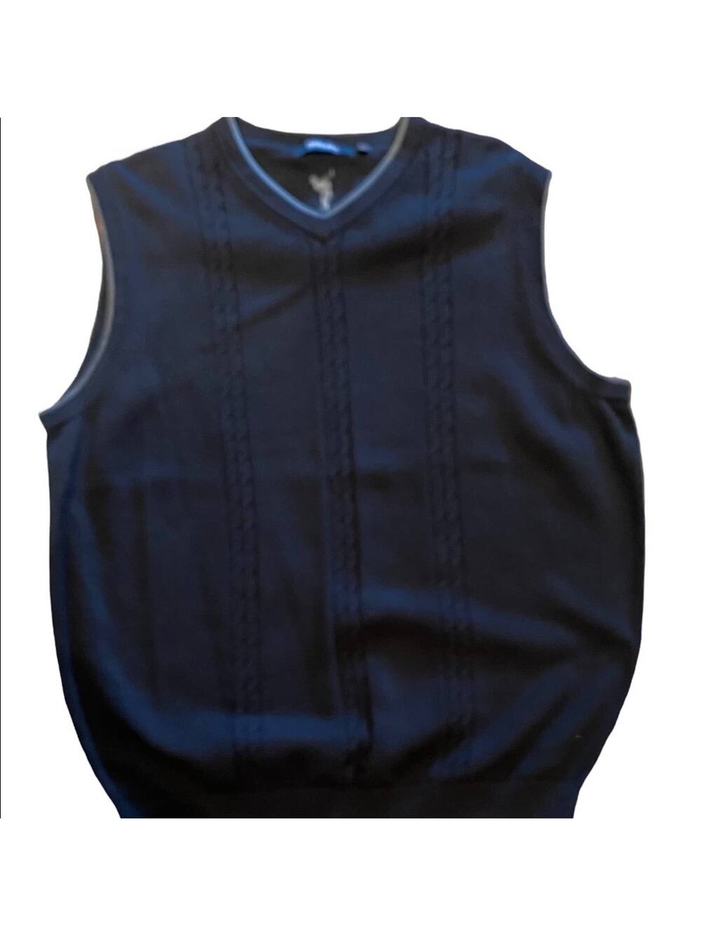 Cypress Links Black Cotton XL Golfers V-Neck Vest